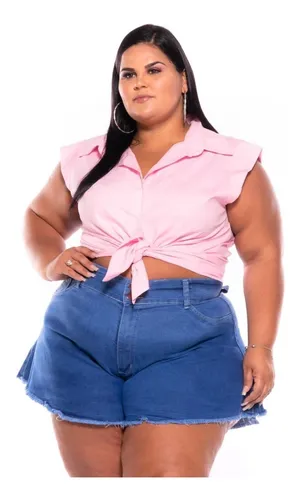 Shorts jeans plus size mercado livre sales