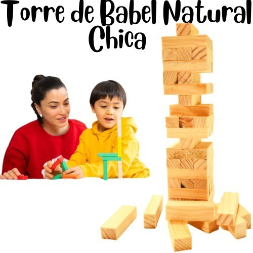 50 J E N G A S - Juego De Mesa - Torre De Bloques Natural -