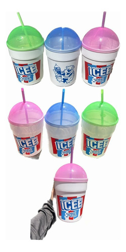 6 Vaso Bebida Icee Dulcero, Icee Chela 500 Ml 