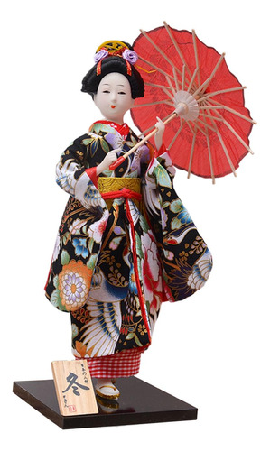 Estatuilla Asiática De Kabuki, 12.0 In, Kimono Japonés,