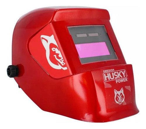 Careta Electronica Para Soldar Roja Hkc25 Husky Color Rojo