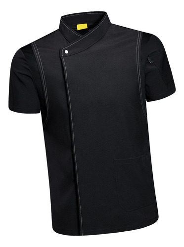 2 Chef Coat Chaqueta Manga Corta Negro M