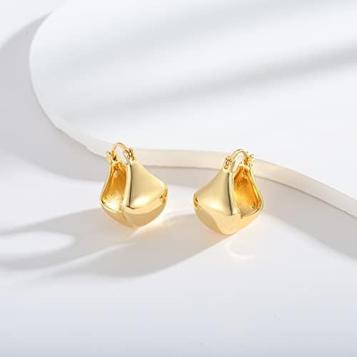 Brincos De Argola Woworama Thick Banhados A Ouro 14k