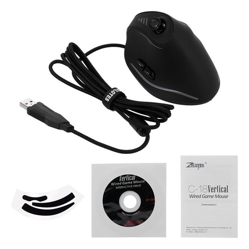Mouse Ergonômico Zelotes C-18 Vertical Gaming Wired