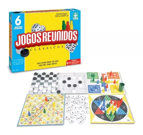 6 Jogos Classicos Tabuleiro Reunidos Dama Ludo Xadrez 6 Em 1