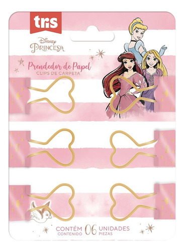 Binder Clips Princesas Cart 6un