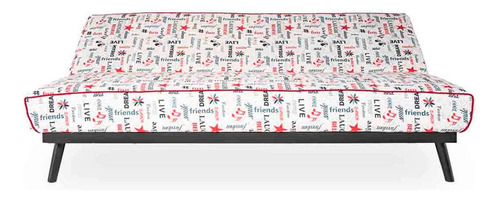 Sofa Cama Nuelma Estampado Rojo Y Negro Këssa Cdmx