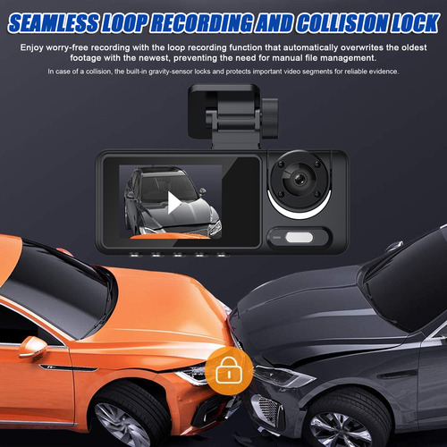 Espelho Retrovisor Transparente De Carro De 3 Câmeras Dash C