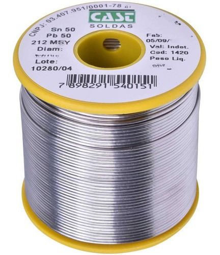 Solda Estanho 50x50 1.5mm C/ Fluxo Ra (t2) Rolo 500g - Cast Voltagem 110v/220v