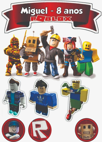 Topo De Bolo Roblox Mercado Livre - roblox personagens principais