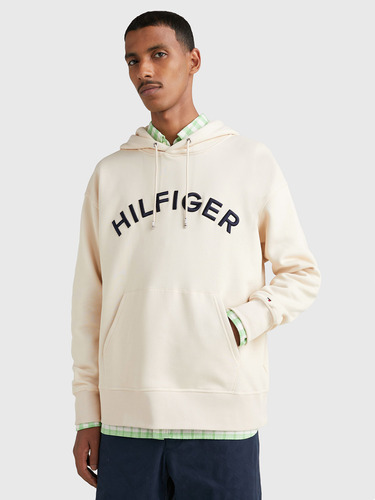 Polerón Sport Hoodie Logo  Hombre Tommy Hilfiger Beige