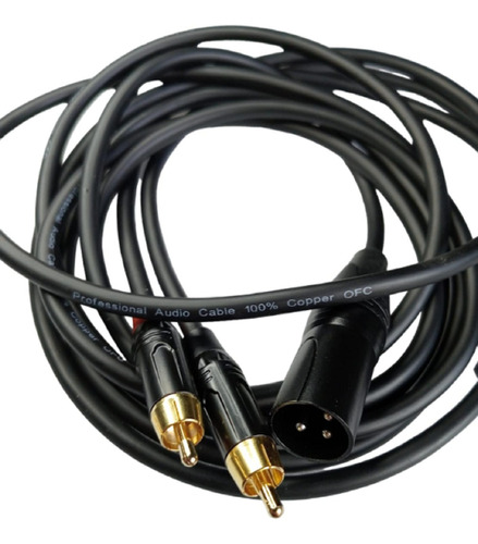 Cable Para Audio 1 Xlr Macho A 2 Rca Macho Puro Cobre Ofc 3m