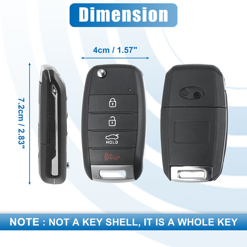 Llave Control Remoto Para Kia Forte 2017-2018, 433mhz