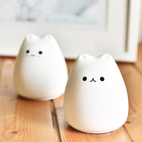 Bonita Luz Nocturna Led Para Gatos, Silicona Que Cambia De C