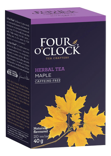 Té Herbal Four Oclock Maple Hecho En Canadá Sin Cafeína 40g