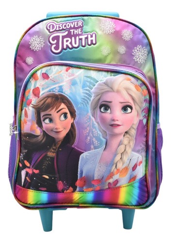 Mochila Con Ruedas Frozen Anna Y Elsa Discover The Truth Estampado Relieve 162007 Primaria Ruz