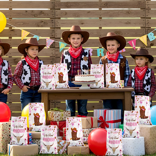 Bolsa De Dulces Chica Cowboy Para Fiesta De Cumpleaños 30pcs