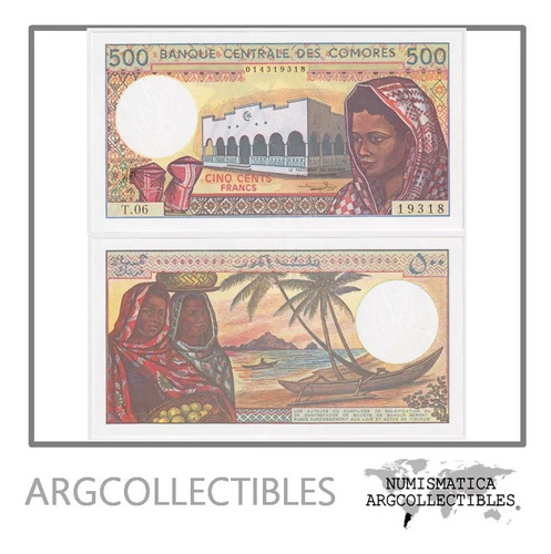 Comores Billete 500 Francos 1994 P-10b Unc