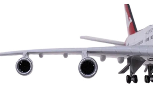 Avião Boeing Qantas B747-400 C/ 47cm E Led Cor Branco