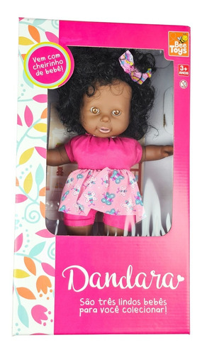Imagem 2 de 2 de Boneca Negra Dandara Em Vinil - 40 Cm Beetoys