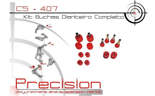 Kit Buchas Diant. Citroen C5 08 Em Diante Pu 5 Anos Garantia