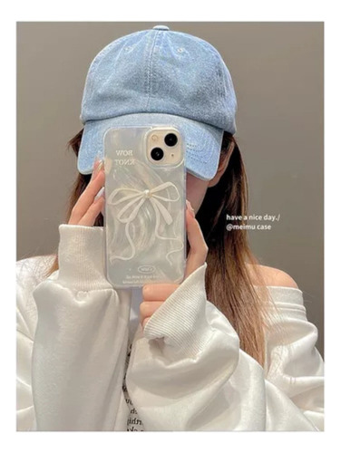 Pbf Capa Para iPhone 11 12 13 14 15 16 Silver Bow Series