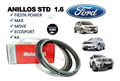 Imagen 3 de 10 de Anillos Std Standar Ford Fiesta Ka Ecosport 1.6 Completos