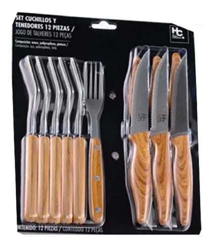 Set Cubiertos Cuchillo Y Tenedor 12 Piezas, Especial Asados