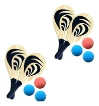Comprar Kit 4 Raquetes 6 Bolinhas Frescobol Ar Livre Praia