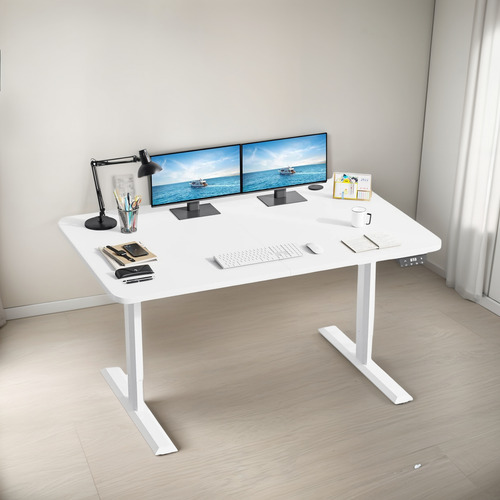 Escritorio Ajustable 55 Con Soporte Y Gancho, Blanco