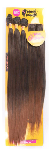 Cabelo Bio Orgânico Liso C/ Top Closure Meu Poder 80cm 390g Cor Mt1b/30 - Morena Iluminada