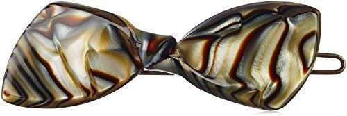 France Luxe Mini Bow En Tige Boule Barrette  Onyx