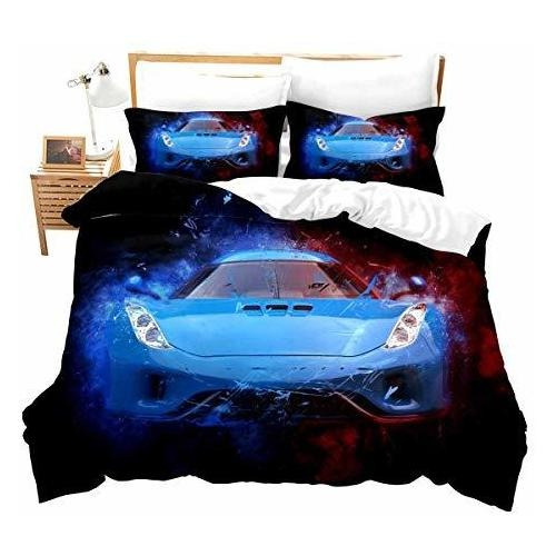 Juego De Cama Race Car Para Niños: Sports Car Twin Size