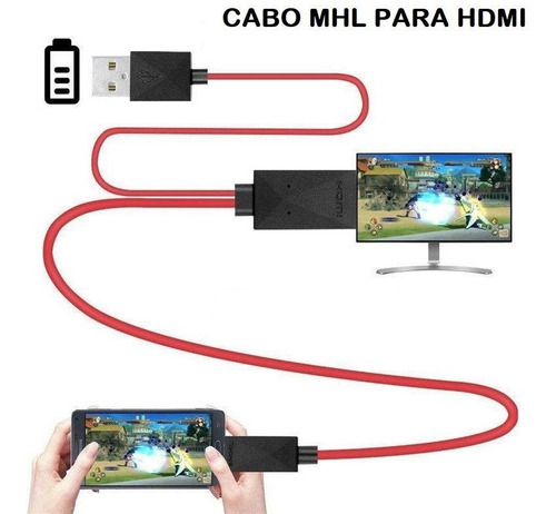 Cabo Adaptador Micro Usb Mhl Para Hdmi Galaxy S3 S4 S5 S6
