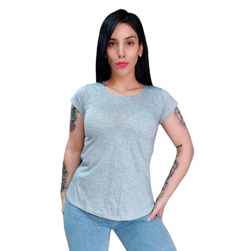 6 Remeras Mujer Manga Corta Modal Spun S-m-l Envio Gratis