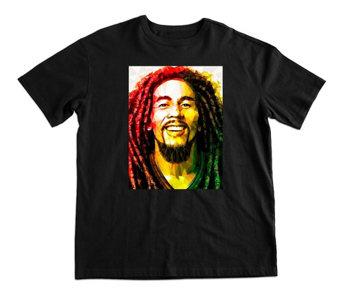Polera Estampada De Algodón De Bob Marley, Música Reggae Art