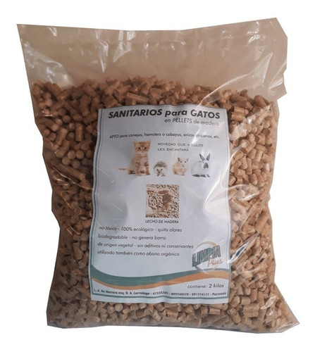 Sanitarios Para Gatos En Pellets De Madera X 2 Kgrs.