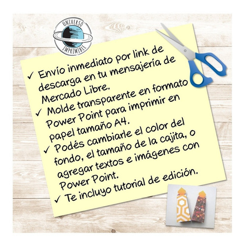 Kit Imprimible Molde Caja Vela Editable Power Point