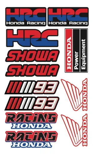 Honda Racing Sport Kit De Stickers Para Moto Planilla Rh01 | Meses sin ...