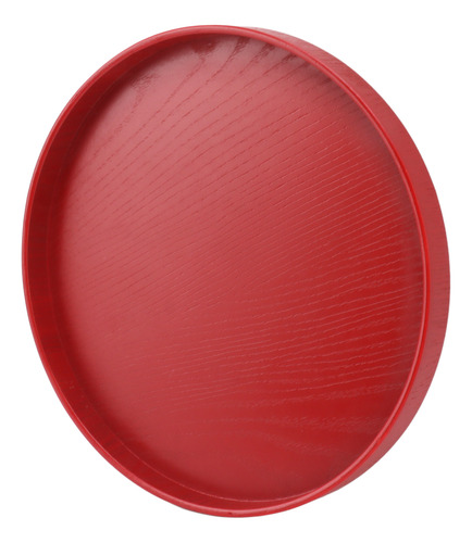 Bandeja Para Servir Té De Madera, Vino Rojo, Redondo, Té Ver