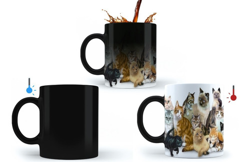 Taza Magica Ceramica 325ml Gato Gatos Gatitos Razas 1236