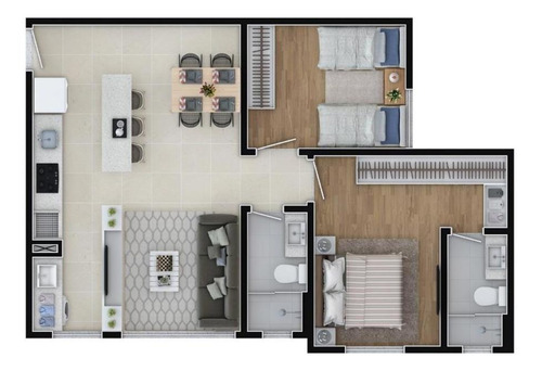 Apartamento Em Dom Bosco, Itajaí/sc De 59m² 2 Quartos À Venda Por R$ 260.000,00 - Ap523108