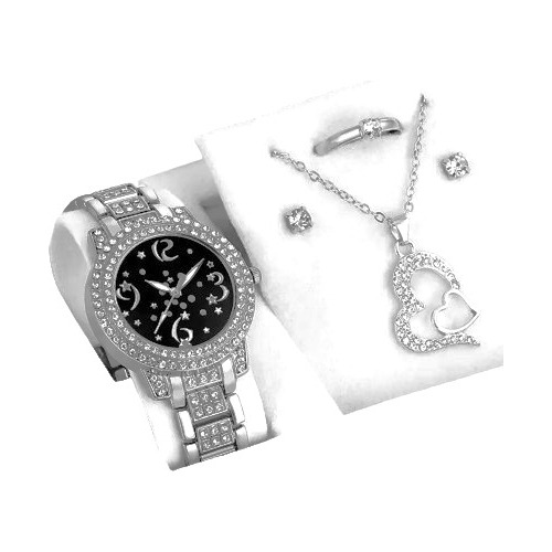 Relógio Feminino Cristais Strass Sets Colar Conjunto Sets