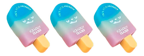 Set 3 Gomas De Borrar Paleta De Helado Kawaii Cute