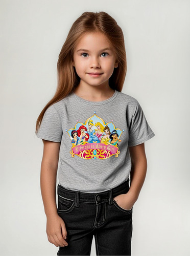 Polera Estampada 100% Algodón Niña Princesas Disney