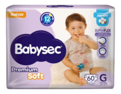Babysec Premium Soft Pañales Descartables Los Talles Género Sin género Tamaño Grande (G)
