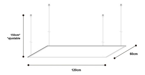 Panel Led Colgante Blanco Mate 72w Luz De Día (60x120cm)