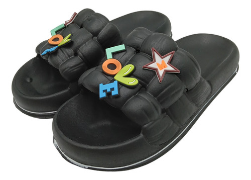 Sandalia Dama Slide Tipo Pantufla Pines Moda Tallas 23 Al 26