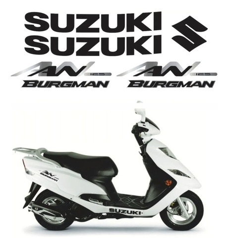 Kit Adesivo Compativel Com Suzuki Burman An 125 Branca Cor padrão