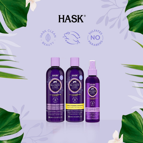 Imagen 3 de 7 de Hask Blonde Care Spray Reparador 5 En 1 175ml